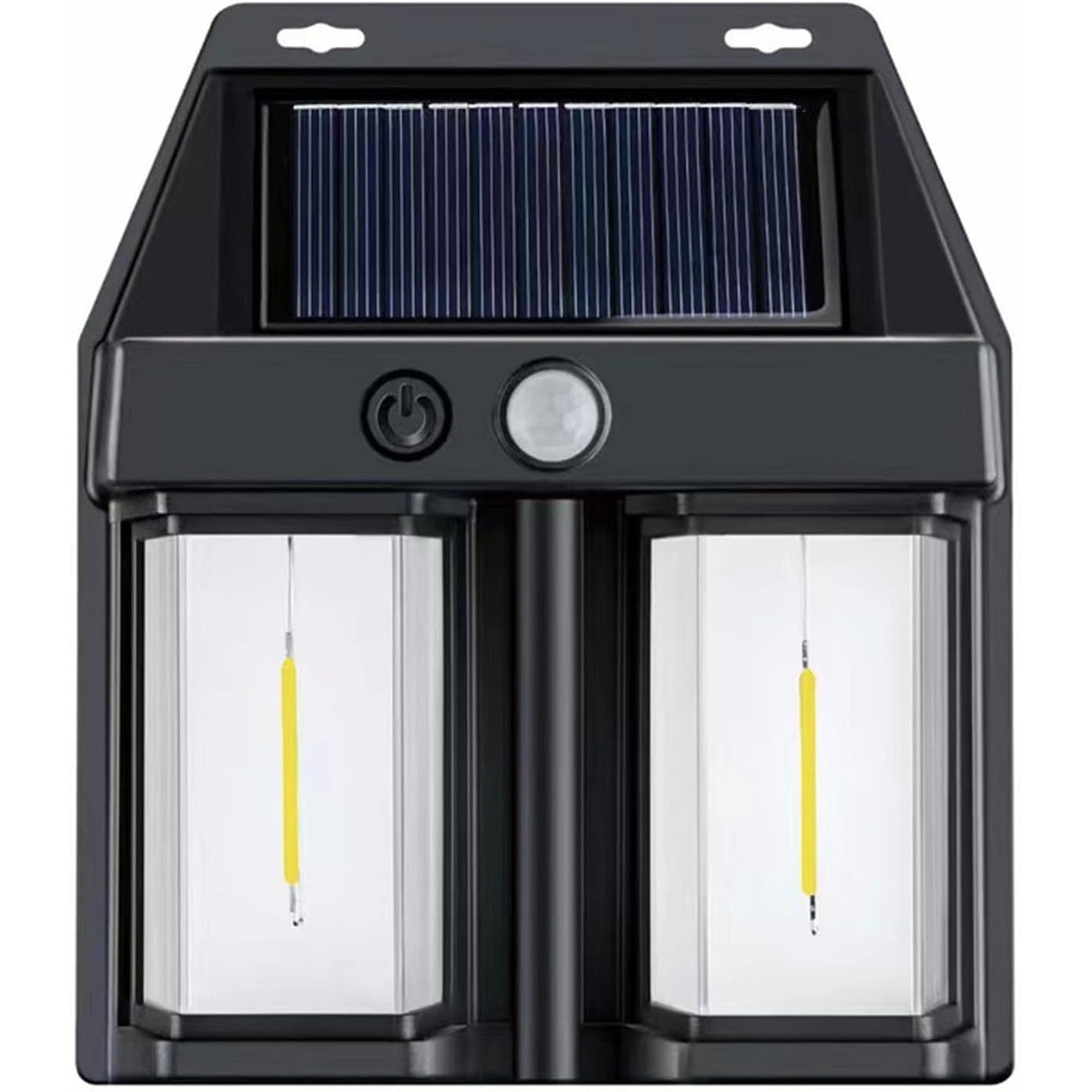 Lampa Solara LED Decorativa de Perete, Vivimall, pentru Exterior, Suspendata, 800mAh, 15x13x6 cm, Neagra