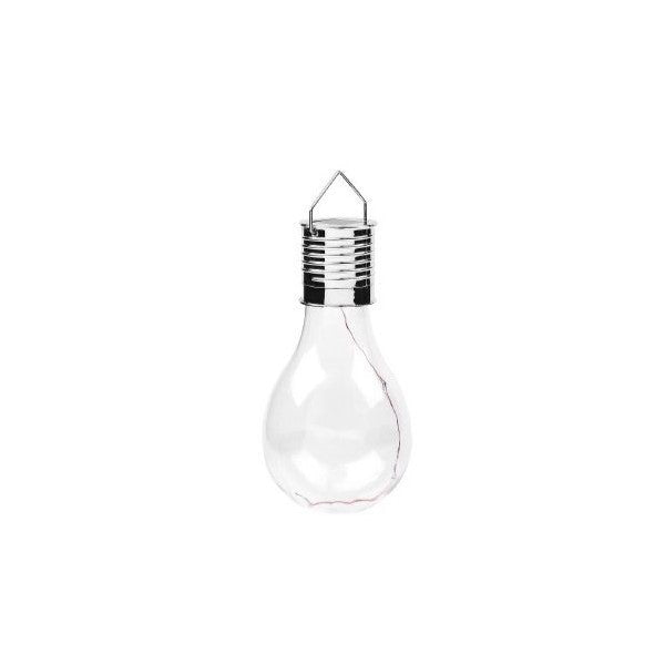 Lampa Solara LED Decorativa sub forma de Bulb, pentru exterior, suspendata, IP65, Ultron Transparent, lumina calda, Vivimall