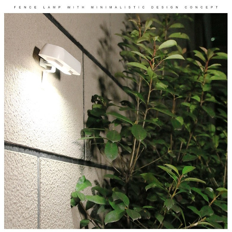 Lampa solara LED dreptunghiulara pentru perete Vivimall, 18 x 7 cm, senzor miscare, 6V, ABS, 2200mAh, rezistent la apa, culoare lumina alb rece, alb