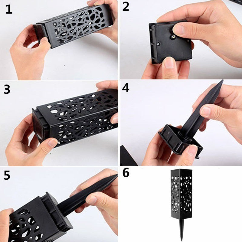 Lampa solara LED Vivimall, tip felinar, pentru gradina, inaltime 28.5 cm, putere 0.2W, 1.2V, 600mAh, alb rece