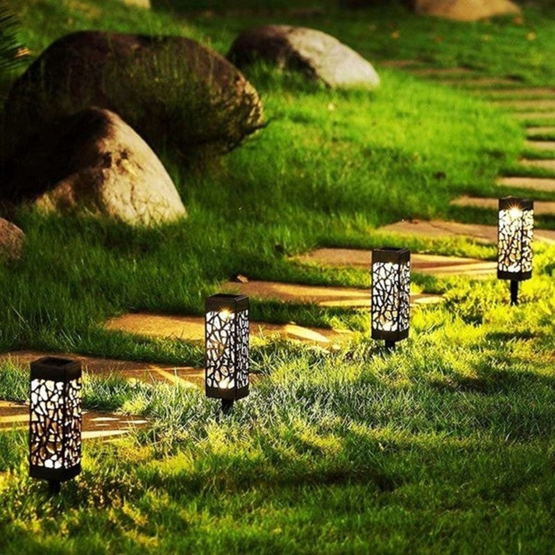 Lampa solara LED Vivimall, tip felinar, pentru gradina, inaltime 28.5 cm, putere 0.2W, 1.2V, 600mAh, alb rece