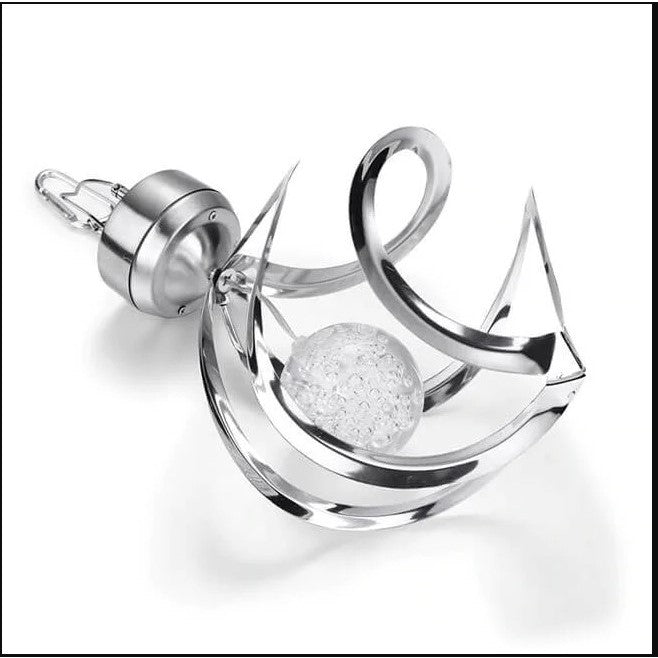 Lampa solara LED RGB spirala pentru gradina/terasa Vivimall, se roteste de la vant, 35 x 5.5 cm, rezistenta la apa, 2V, 600 mAh, multicolor