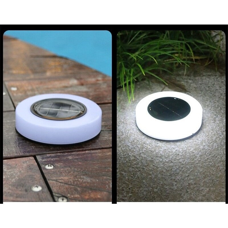 Lampa solara LED, sub forma de cerc, pentru gazon sau gradina, Rezistenta la apa, Vivimall, Alb rece