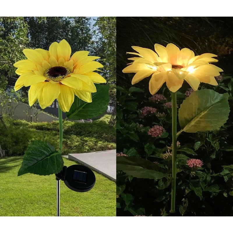 Lampa solara LED tip Floarea Soarelui, inaltime 70 cm, Pentru gradina, Vivimall, Resigilat - vivimall.ro