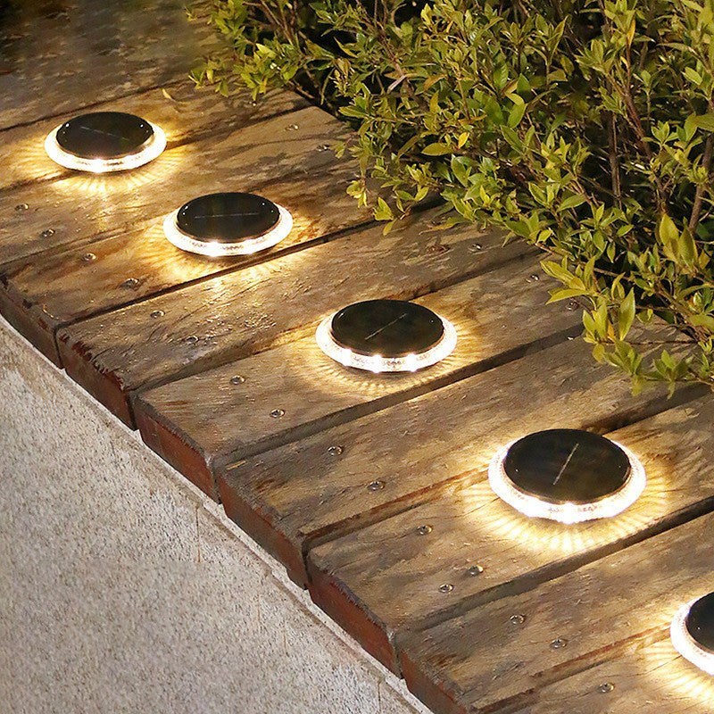 Lampa solara LED tip spot pentru gradina Vivimall, 8 LED-uri, material ABS si Policarbonat, baterie 1.2V, 600mah, 12 x 13.5 cm, alb cald