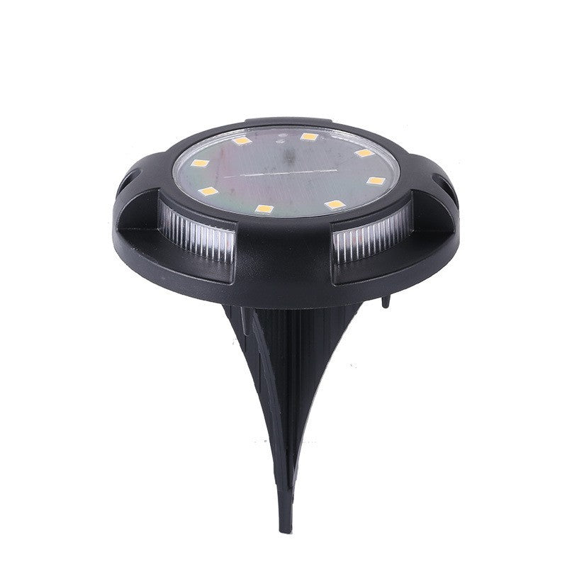 Lampa solara LED tip spot pentru gradina Vivimall, cu 4 leduri laterale multicolore si 8 leduri principale alb rece, IP65, material ABS, baterie 2V, 700 mah, 11x13.5 cm, multicolor - vivimall.ro