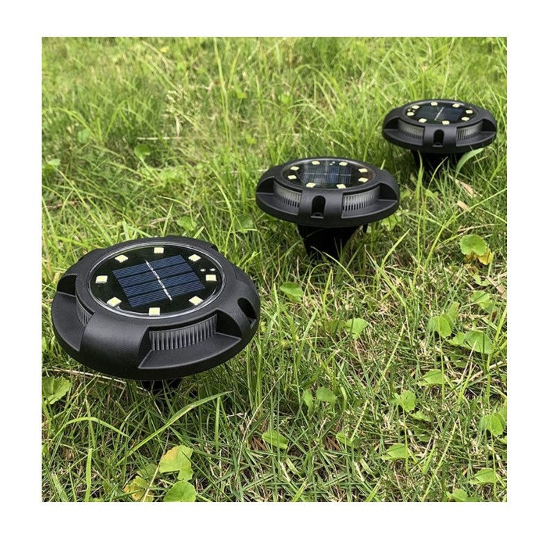 Lampa solara LED tip spot pentru gradina Flippy, cu 4 leduri laterale multicolore si 8 leduri principale alb cald, IP65, material ABS, baterie 2V, 700 mah, 11x13.5 cm, multicolor