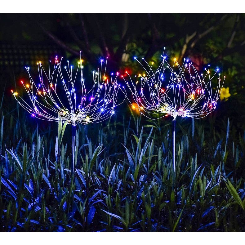 Lampa solara sub forma de artificii, 120 LED-uri, multicolor, Vivimall - vivimall.ro
