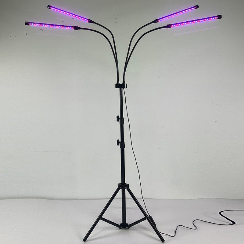 Lampa UV pentru cresterea plantelor, Vivimall, 4 capete, putere 30W, 108 LED-uri Lampa cu lumina Ultra-Violet, Lampa cu Picior Ajustabil pana la 2 m, Lumina UV Mov - vivimall.ro