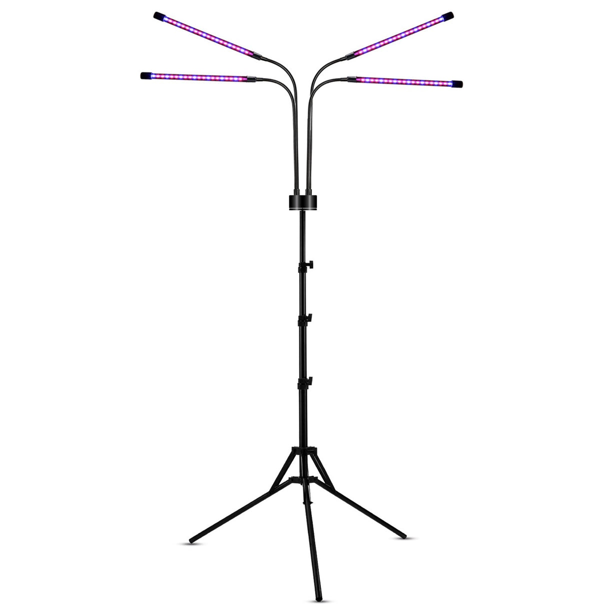 Lampa UV pentru cresterea plantelor, Vivimall, 4 capete, putere 30W, 108 LED-uri Lampa cu lumina Ultra-Violet, Lampa cu Picior Ajustabil pana la 2 m, Lumina UV Mov - vivimall.ro