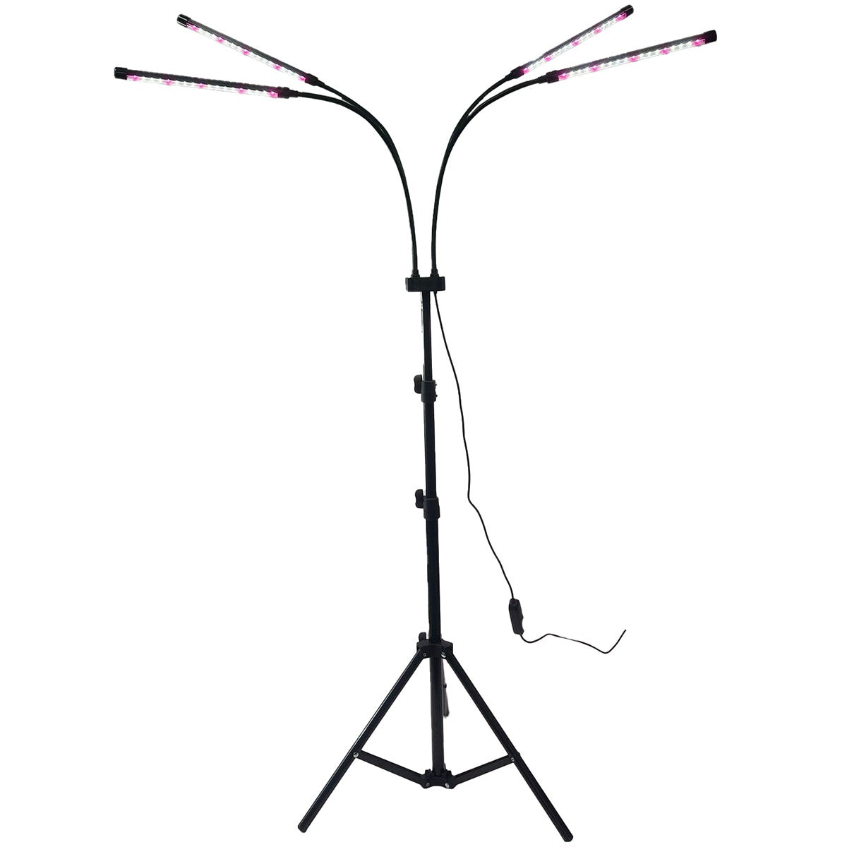 Lampa UV pentru cresterea plantelor, Vivimall, 4 capete, putere 30W, 108 LED-uri Lampa cu lumina Ultra-Violet, Lampa cu Picior Ajustabil pana la 2 m, Lumina UV Alb Rece - vivimall.ro