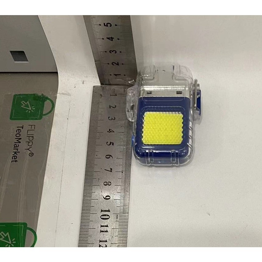 Lanterna Tip Breloc Cu Bricheta, Impermeabila, 3 Moduri Iluminare, 300 Mah, Incarcare Usb-C, Cob, Raza De Actiune 50 - 100 M