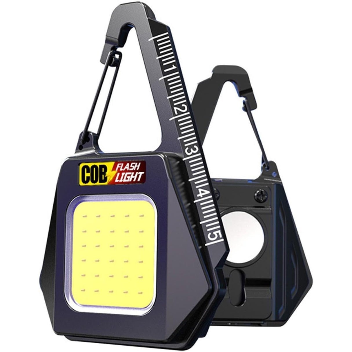 Lanternă breloc COB LED în utilizare outdoor, camping sau drumeții, iluminare mâini libere