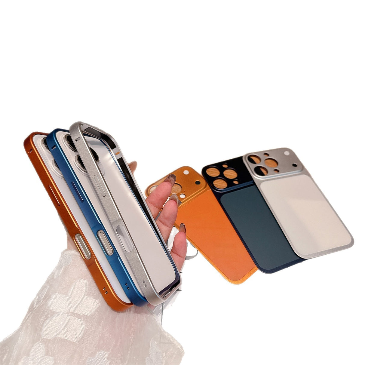 Carcasa pentru iPhone 15 Pro, Flippy, 17inch, Capac spate Unibody, Mat, Argintiu