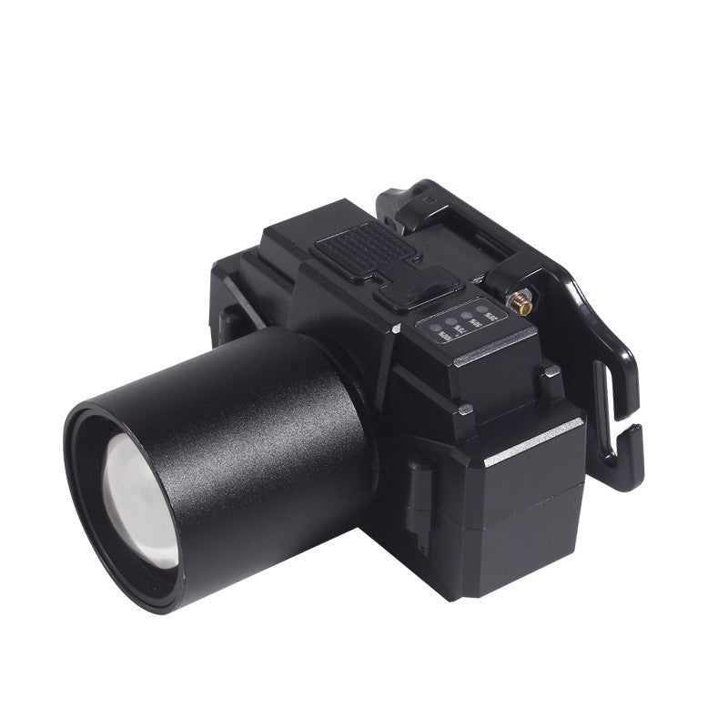 Lanterna LED de Montat pe Cap, Vivimall, cu Raza Lunga de Zoom, Far Telescopic, Reglabil, Rezistent la Apa, pentru Pescuit in Aer Liber, Camping, Lumina Puternica, Lanterna, 7x4.5x6 cm, Negru - vivimall.ro