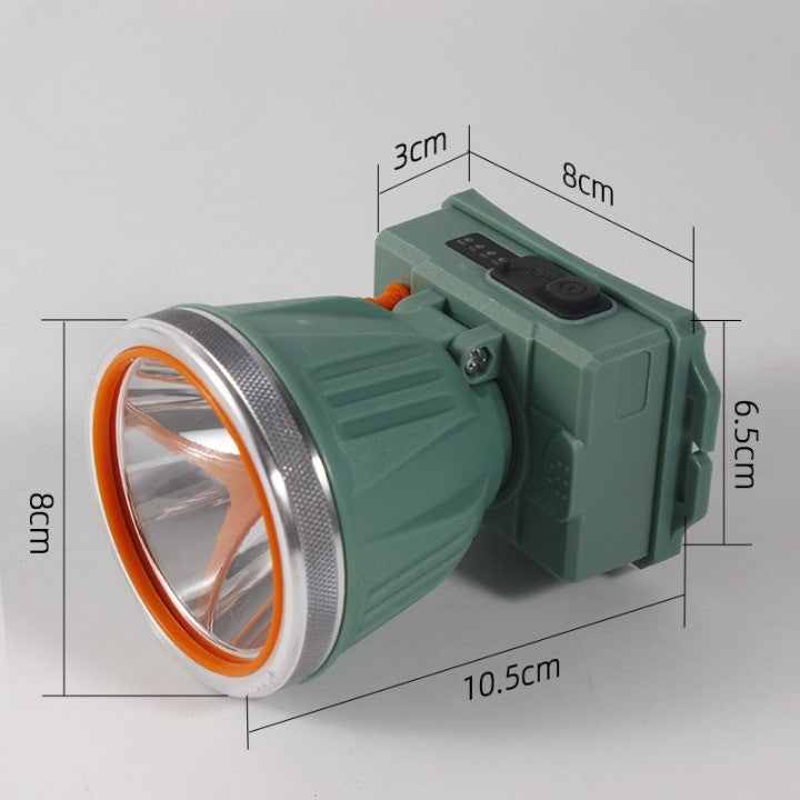 Lanterna LED de Montat pe Cap, Vivimall, cu Raza Lunga de Zoom, Reincarcabila USB, Far Telescopic, Rezistent la Apa, Reglabil, pentru Pescuit in Aer Liber, Camping, Lumina Puternica, Lanterna, 10.5x8x6.5 cm, Verde Inchis - vivimall.ro