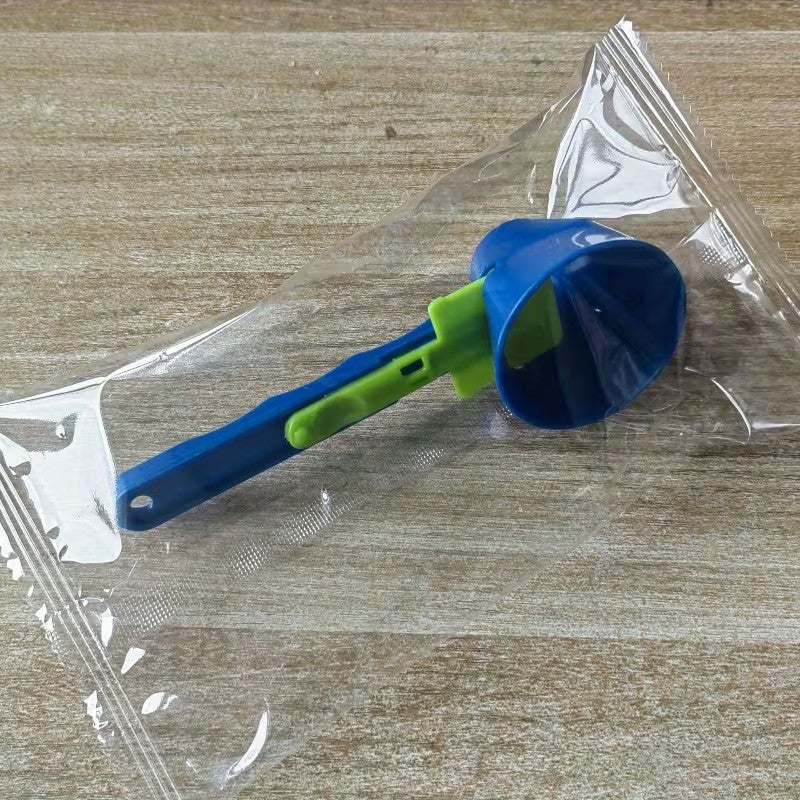 Lingura pentru Proteine, Vivimall, Lingura cu Palnie Culisanta, Lingura Dozator pentru Lapte Praf si Suplimente, 12.5 cm, Albastru - vivimall.ro
