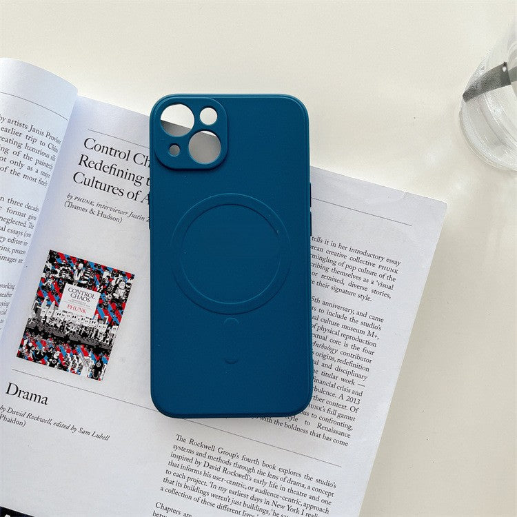 Husa protectie Flippy compatibila cu iPhone 11 (6.1), Liquid MagSafe, ring-shaped, magnetica, Albastru - vivimall.ro