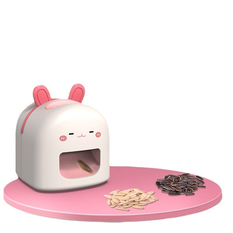 Mașină de Decojit Semințe, Vivimall, Mini Deschizător, Model Iepuras, Incarcare USB, 9.7x10x8.6 cm, Alb - vivimall.ro