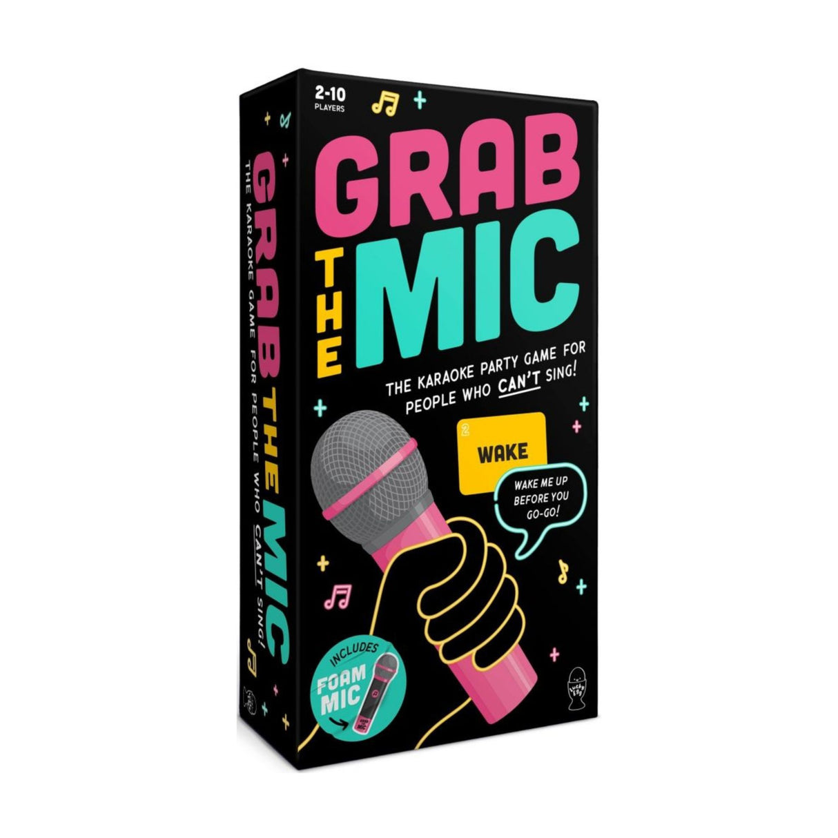 Joc de Societate Grab The Mic, Flippy, Tip Karaoke, 125 de Carti cu Cuvinte, Microfon din Spuma, Tabla de Joc, Jetoane, 11.5 x 22 x 7 cm, Negru/Roz- - vivimall.ro