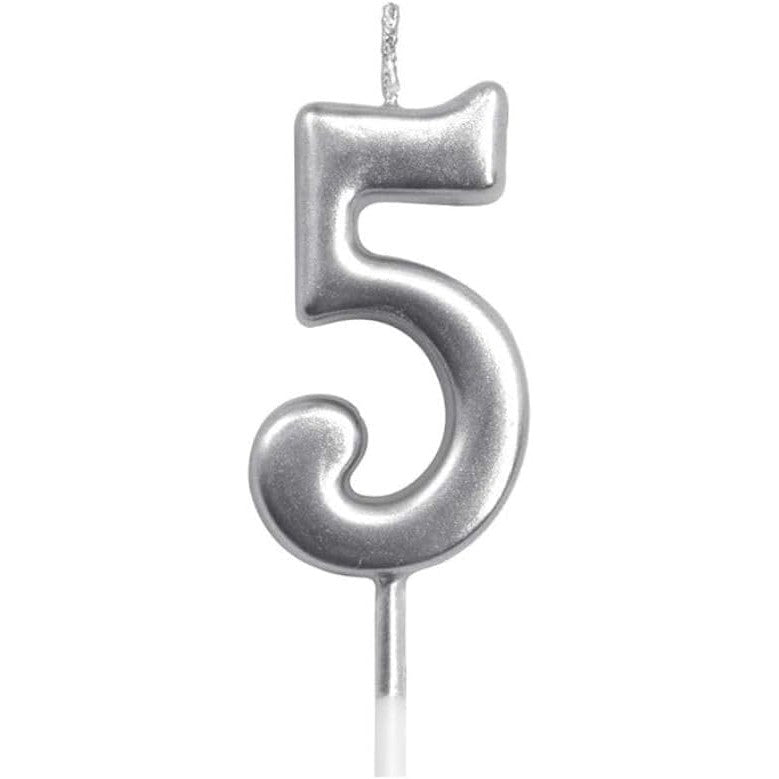 Lumanare De Tort, Model Cifra 5, Party, Din Parafina,