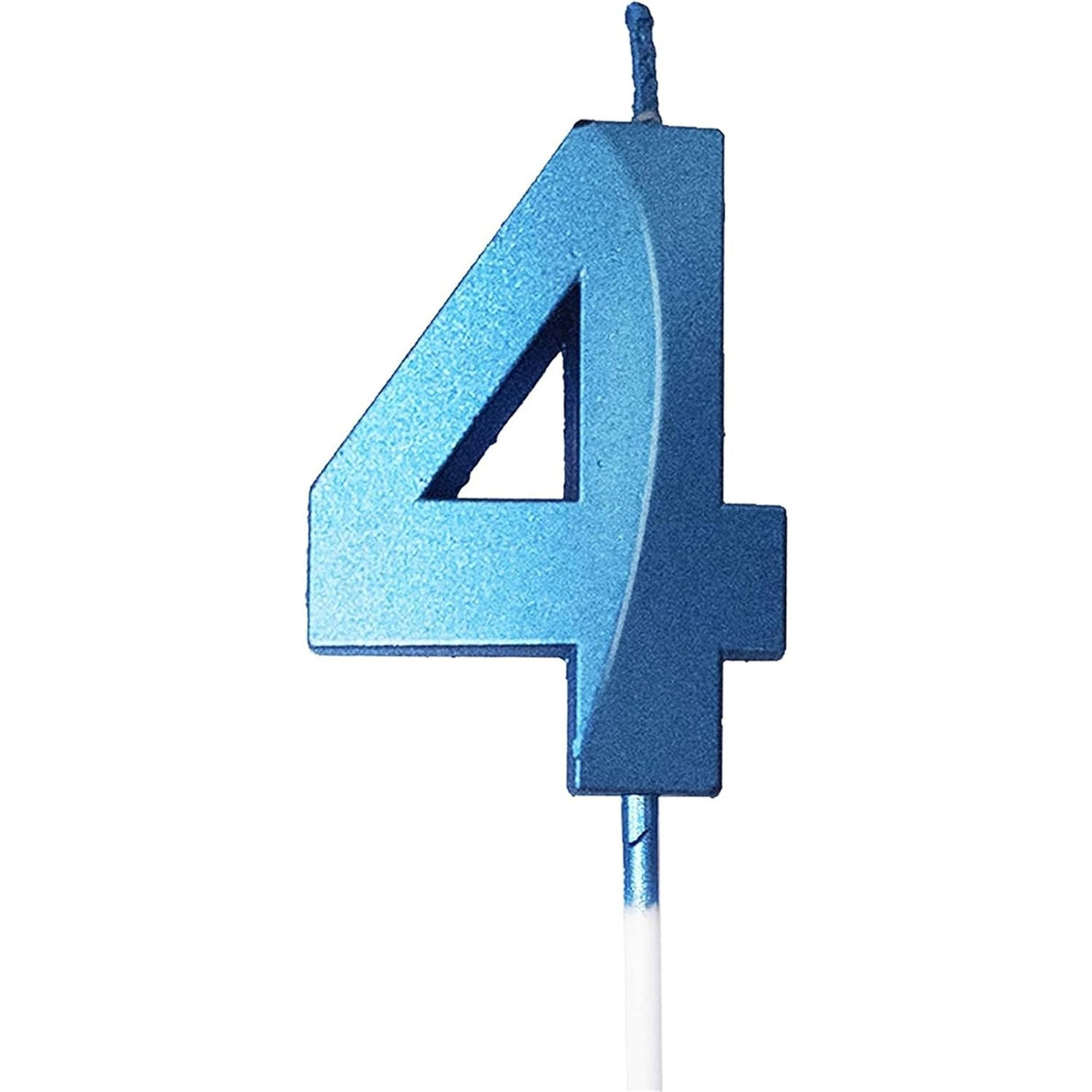 Lumanare Cifra 4, Flippy, Model Diamond, 5 x 3.4 cm, Albastru - vivimall.ro