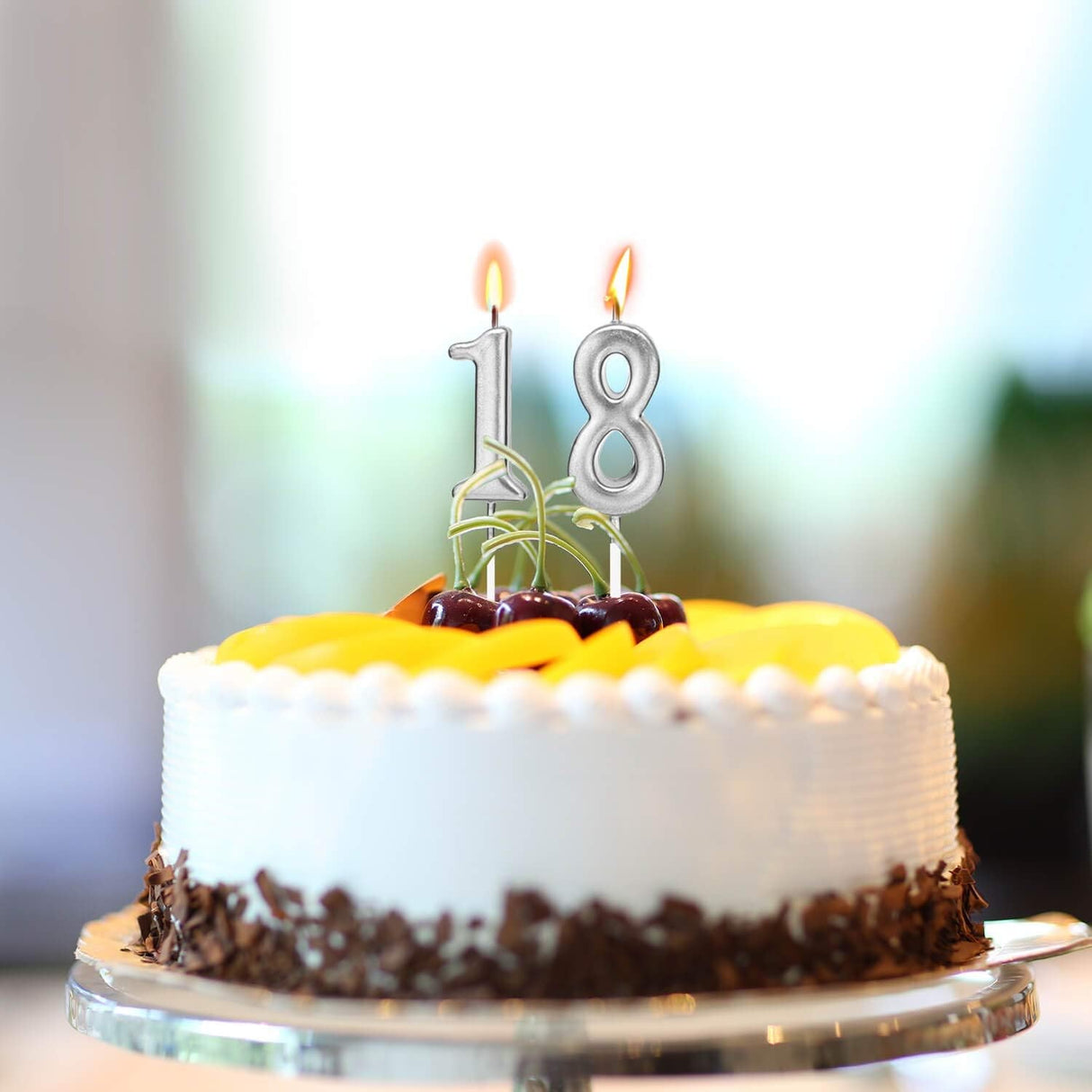 Lumanare de Tort, Vivimall, Model Cifra 1, Party, 4.5 x 2.5 cm, din Parafina, Argintiu - vivimall.ro