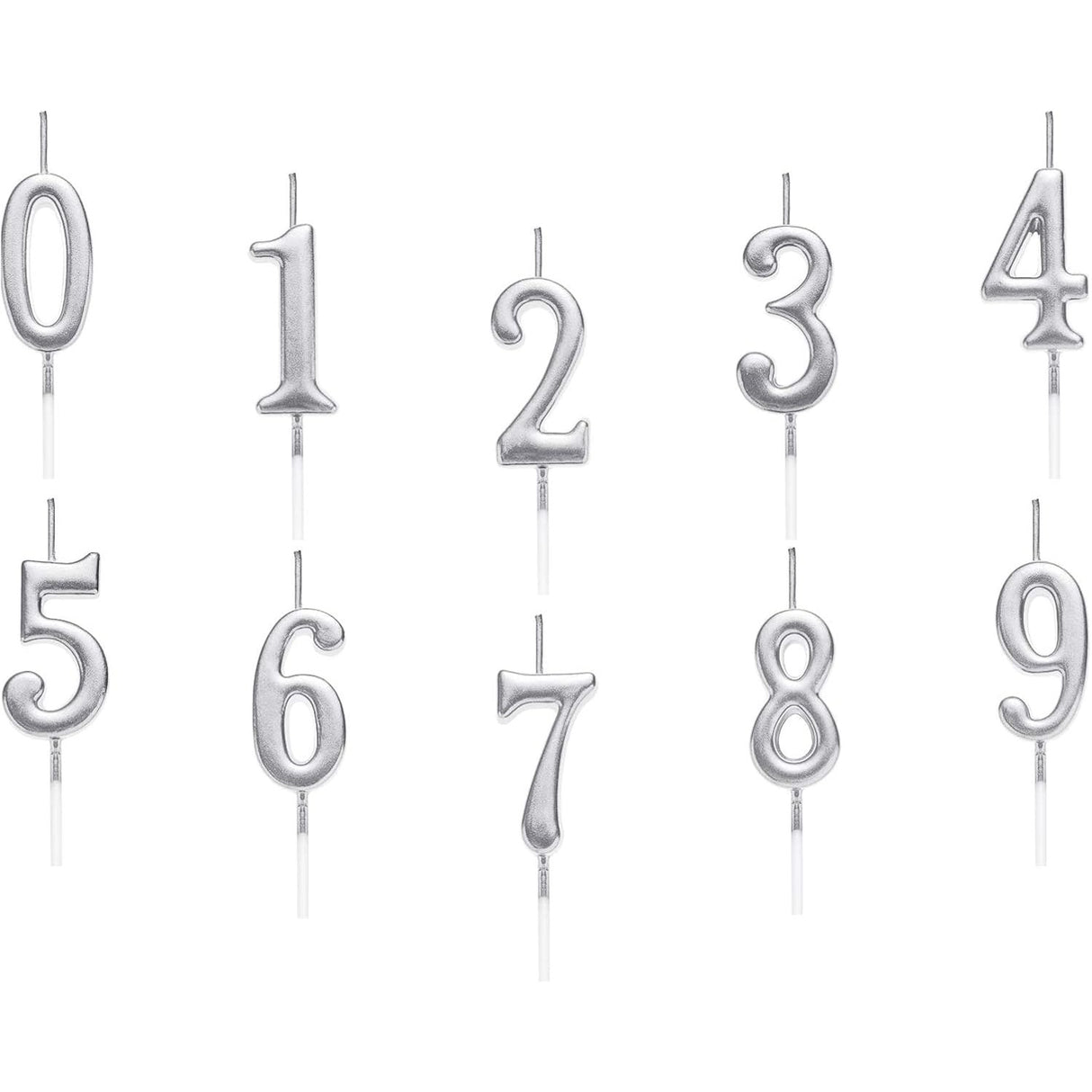 Lumanare de Tort, Vivimall, Model Cifra 4, Party, 4.5 x 2.5 cm, din Parafina, Argintiu - vivimall.ro