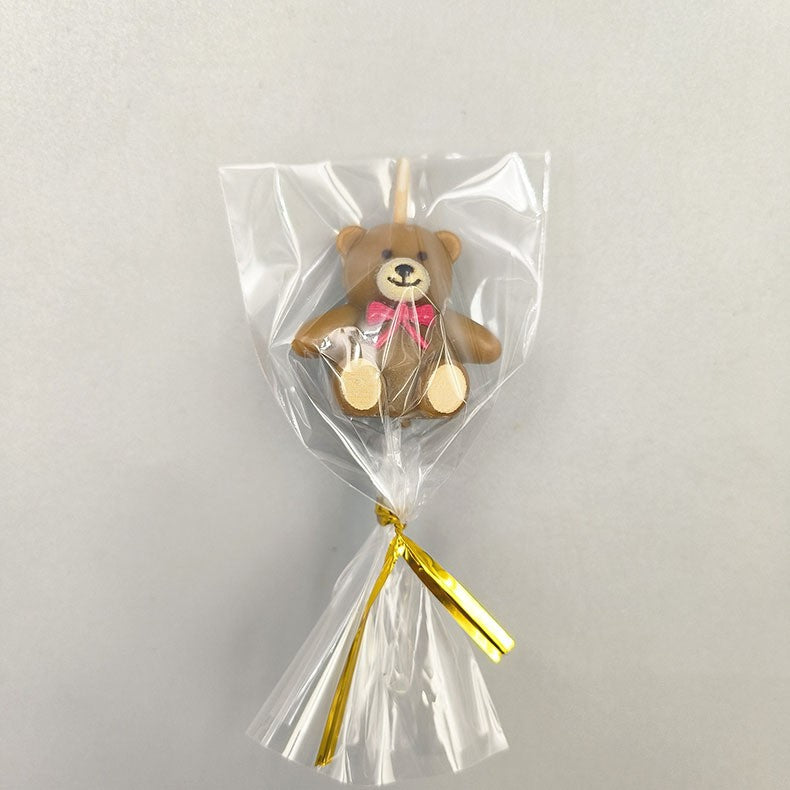 Lumanare de Tort, Vivimall, Model Ursulet, Party, 8 x 3.2 cm, Maro - vivimall.ro