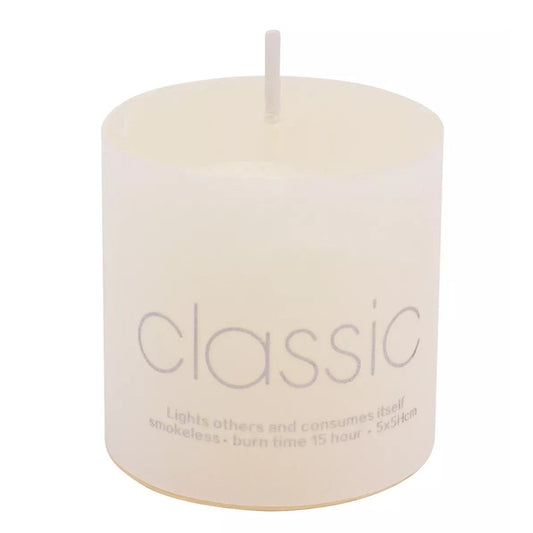 Lumanare Decorativa, Din Parafina, Cilindrica, Fara Fum Si Fara Parfum, 90 G, Ardere 12H, Ivory - vivimall.ro