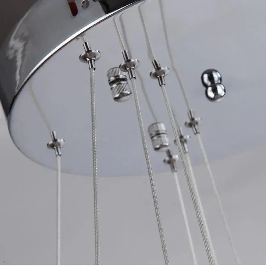 Lustra Led Suspendata Cu Telecomanda Si Cristal Prism Luminis, 3 Cercuri, Lumina Rece/Calda/Neutra, Dimabila - vivimall.ro