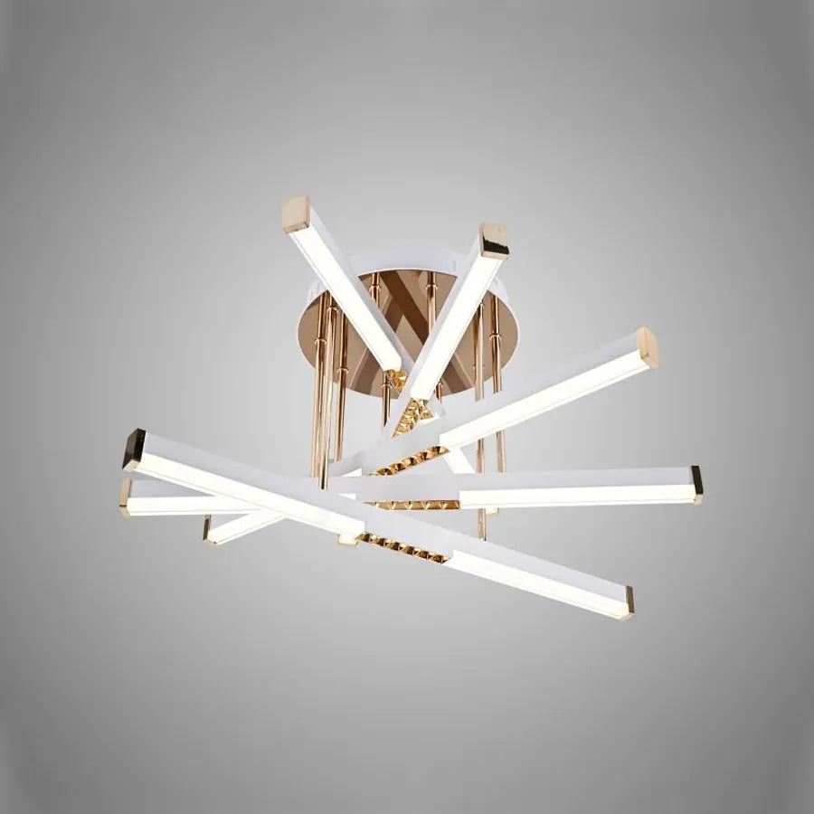 Lustra Led Cu Telecomanda Cora, 5 Elemente, Liniara, Lumina Rece/Calda/Neutra, Dimabila - vivimall.ro