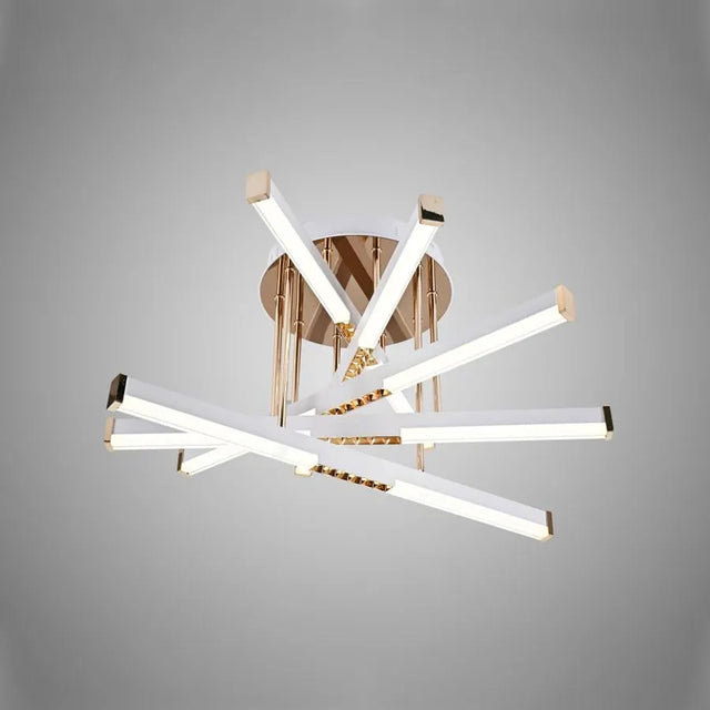 Lustra Led Cu Telecomanda Cora, 5 Elemente, Liniara, Lumina Rece/Calda/Neutra, Dimabila - vivimall.ro