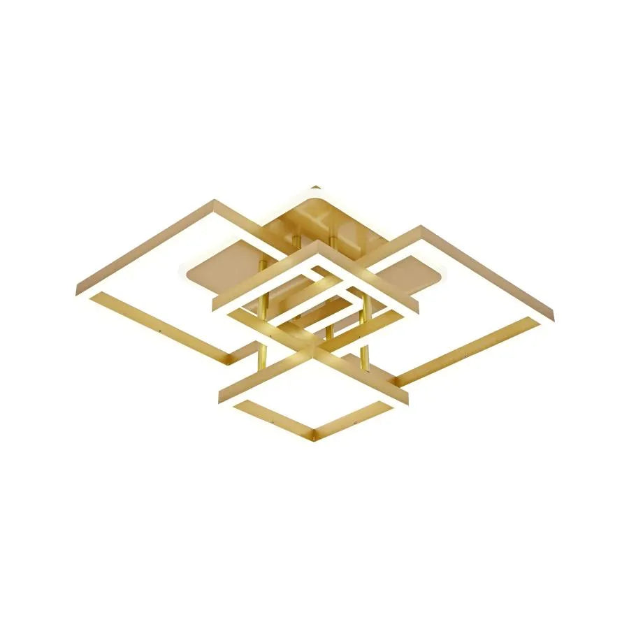 Lustra Led Cu Telecomanda Lelahel, 4 Patrate, Lumina Rece/Calda/Neutra, Dimabila - vivimall.ro