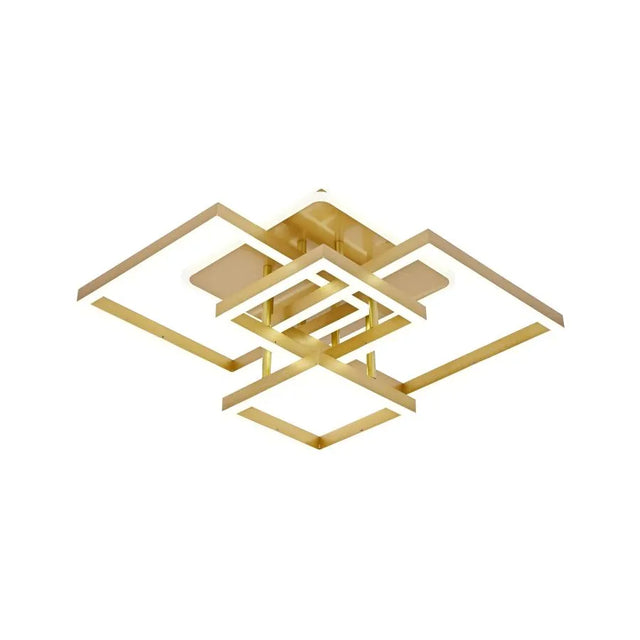 Lustra Led Cu Telecomanda Lelahel, 4 Patrate, Lumina Rece/Calda/Neutra, Dimabila - vivimall.ro