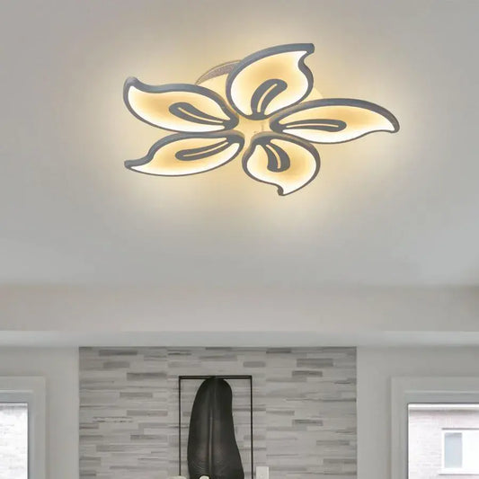 Lustra Led Cu Telecomanda Jasmine, 5 Petale, Lumina Rece/Calda/Neutra, Dimabila - vivimall.ro