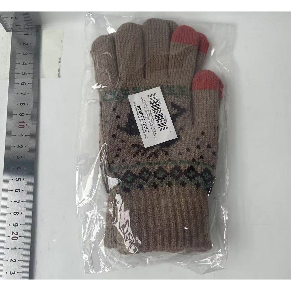 Manusi de Dama, Flippy, Model Ren, Functie Touchscreen (ecran tactil), Material Acril Tricotat, Manseta Elastica, Interior Catifelat, Marime Universala, Kaki - vivimall.ro