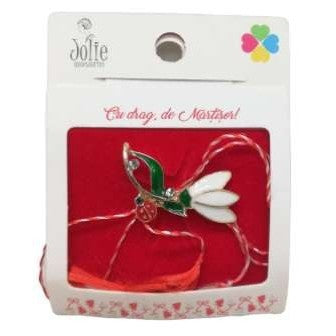 Martisor Brosa Ghiocel cu Buburuza Model B-26 5.5cm x 7cm - vivimall.ro