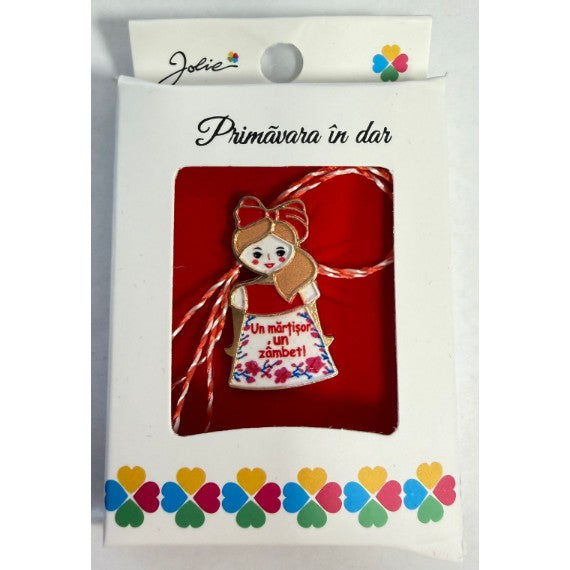 Martisor Brosa Mica in Cutie, Dimensiune Brosa 2.5-3 cm, Material Metal, Model 3