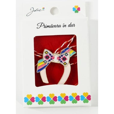 Martisor Brosa Mica in Cutie, Dimensiune Brosa 2.5-3 cm, Material Metal, Model Potcoava cu Funda - vivimall.ro