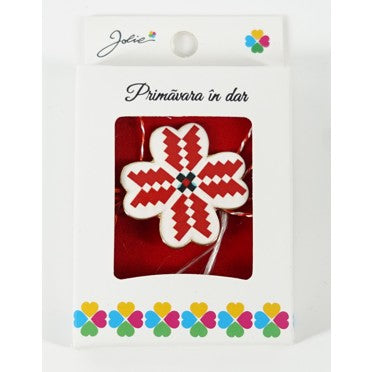 Martisor Brosa Mica in Cutie, Dimensiune Brosa 2.5-3 cm, Material Metal, Model Trifoi Traditional 2 - vivimall.ro