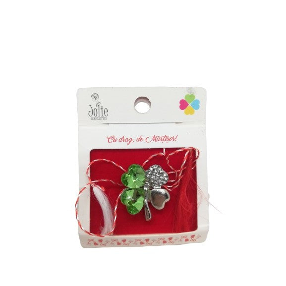 Martisor Brosa Trifoi Verde Model B-30 5.5cm x 7cm - vivimall.ro