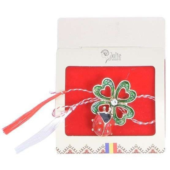 Martisor Brosa V2 Trifoi- Buburuza 5.5cm x 7cm - vivimall.ro