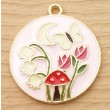 Broșă mărțișor pentru copii din metal multicolor, Model 30, dimensiune 2x2 cm, în ambalaj carton cu design festiv
