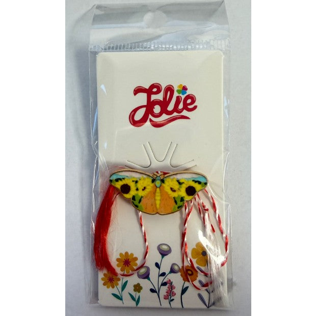 Martisor pentru copii, Brosa, Material Metal, Ambalaj Carton cu Design, Deimensiune Brosa Aproximativ 2 x 2 cm, Multicolor, Model 46