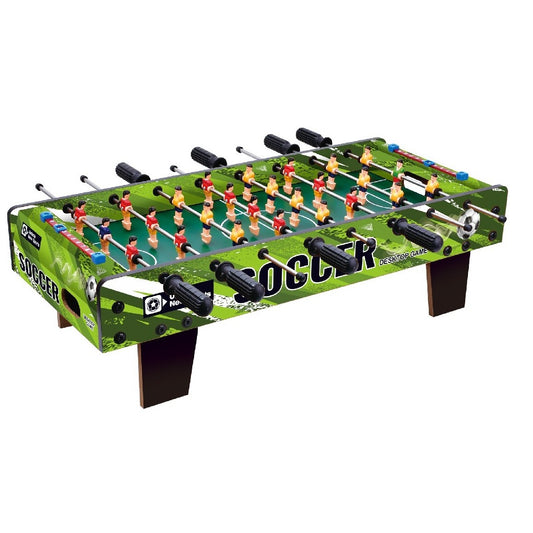 Masa de Fotbal cu Teren, Flippy, cu Picioare Scurte, 8 Manere, Tablou de Scor, 64 x 20 x 47 cm, din Lemn/Otel/ABS, Verde