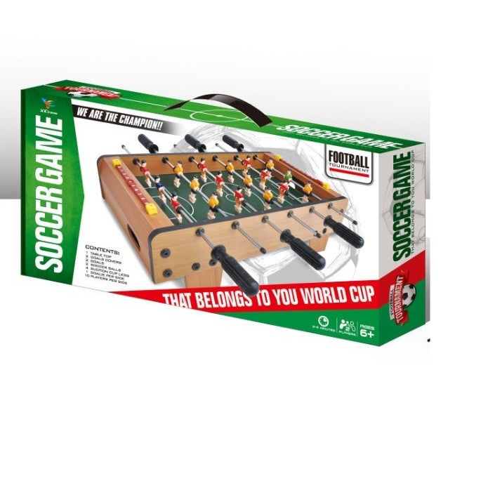 Masa de fotbal cu teren si 18 jucatori Flippy, 6 manere, cu tablou pentru scor, din metal, lemn si ABS, 50 x 25 x 18 cm, cu picioare, pentru copii/adulti - vivimall.ro