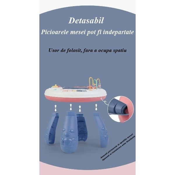 Masa educativa pentru copii cu accesorii, fara margini ascutite - vivimall.ro