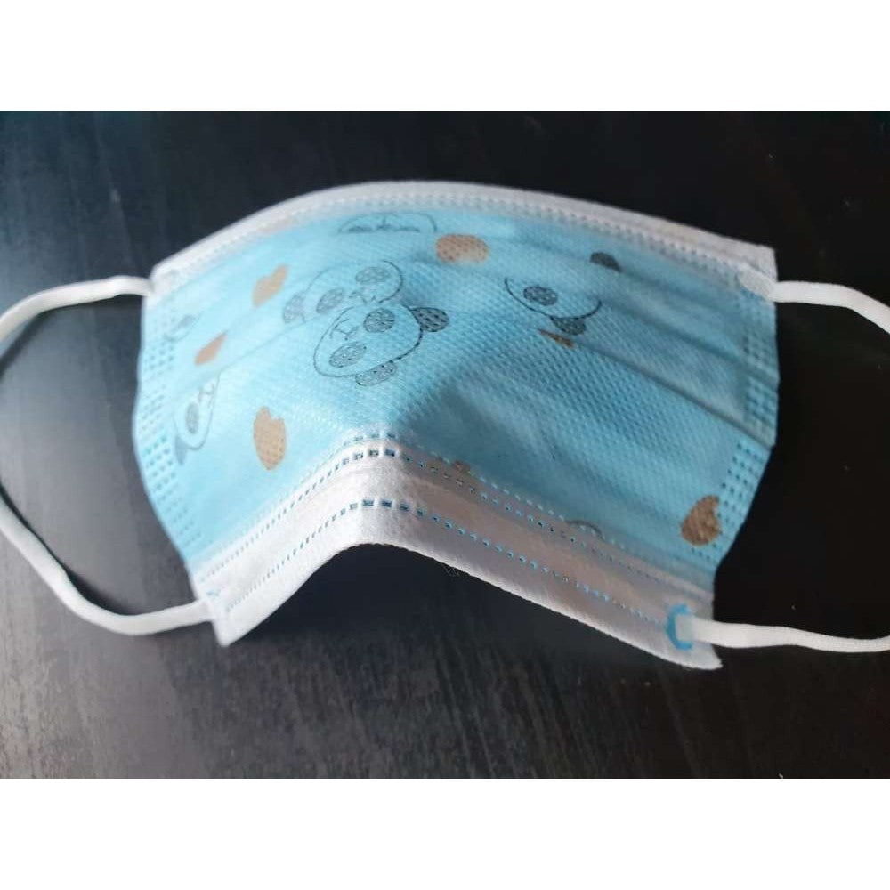 Masca faciala pentru copii, Vivimall, 3 straturi si 3 pliuri, albastra - 1 bucata - vivimall.ro
