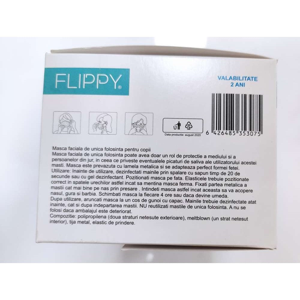 Masca faciala pentru copii, Vivimall, 3 straturi si 3 pliuri, ROZ - 1 bucata - vivimall.ro